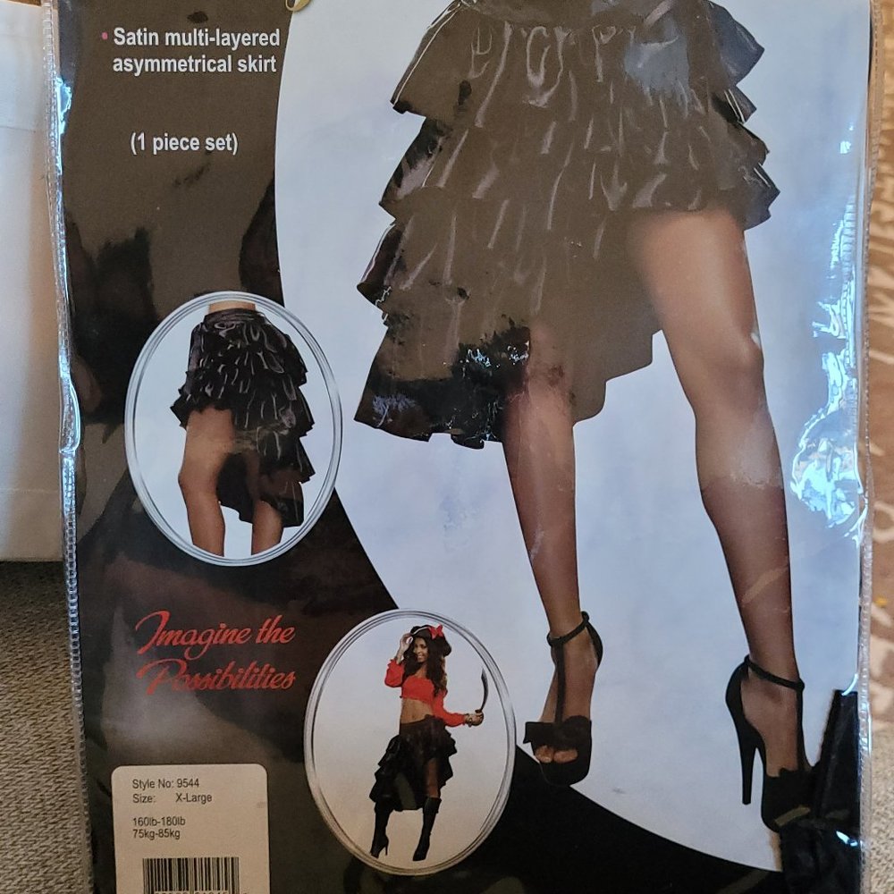 Satin multi-layered asymmetrical skirt